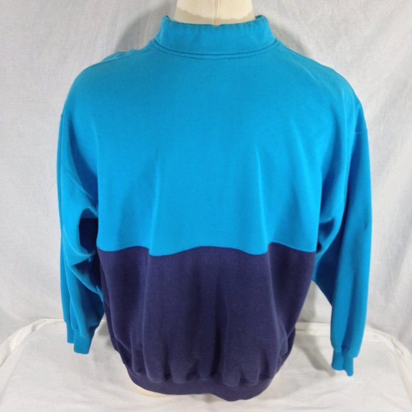Cheetah by Mervyns Vintage 90's Mens Pullover Sweater  Tu-tone Blue Sz 2XL - Picture 5 of 6